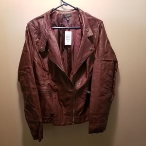 Torrid Burgundy Faux Leather Moto Jacket